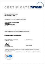 ISO 9001 : 2008 STARCO Beli Manastir d.o.o.  Production of steel wheels and parts