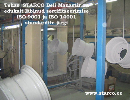 Tehas  STARCO Beli Manastir on edukalt l&auml;binud sertifitseerimise ISO 9001 ja ISO 14001 standardite järgi 